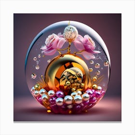 Glass Sphere With Pearls Canvas Print