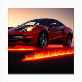 car over fire Canvas Print