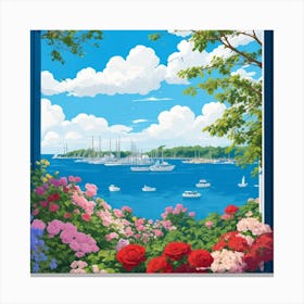 Coastal Maine Botanical Gardens Usa Illustration Art Print 3 Canvas Print