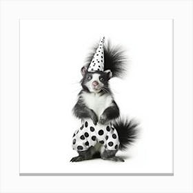 Squirrel In Party Hat Canvas Print