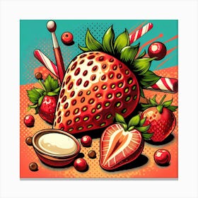 Pop Strawberry 4 Canvas Print