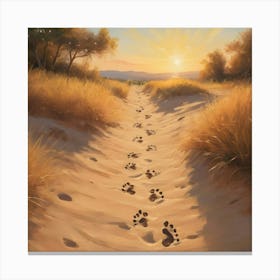 Footprints In The Sand Canvas Print