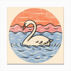 Cute Swan On The Lake Canvas Print