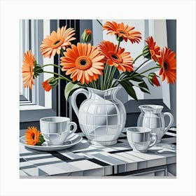 Gerberas in a Vase Canvas Print