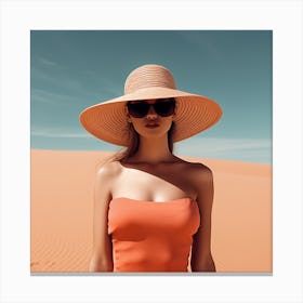 Beautiful Woman In The Desert 1 Canvas Print