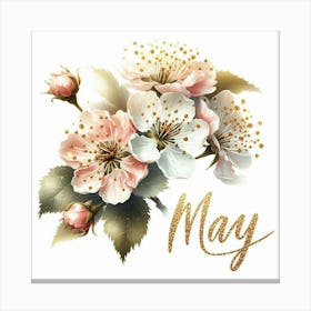 Hawthorn - May Birth Flower Canvas Print