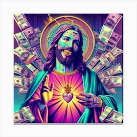 Jesus With Money 5 Canvas Print