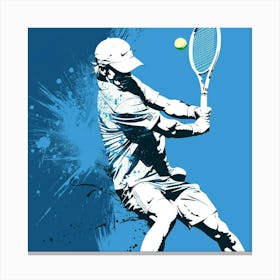 Tennis Player Hitting The Ball Canvas Print