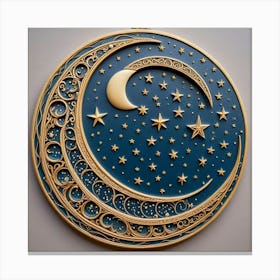 Moon And Stars 4 Canvas Print