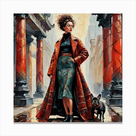 Woman In A Coat 1 Canvas Print