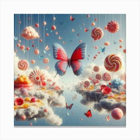 Butterfly In The Clouds 2 Canvas Print