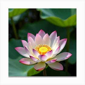 The Life Cycle Of A Lotus Flower In An Egyptian Water Garden 1 Canvas Print