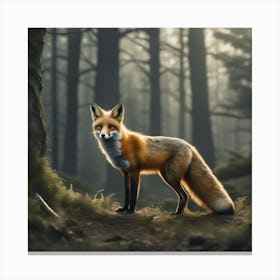 Fox In The Forest 52 Canvas Print