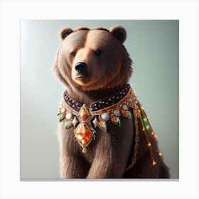 Bear In A Necklace Canvas Print