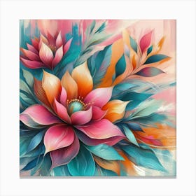 Lotus Flower Painting Canvas Print