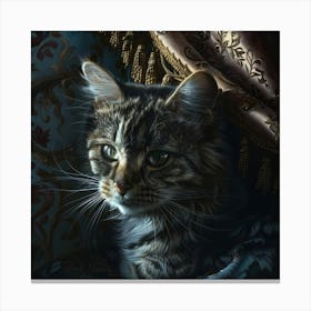 Cat In A Chair Canvas Print