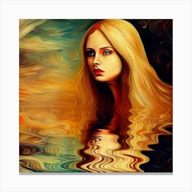 Girl In The Water Canvas Print