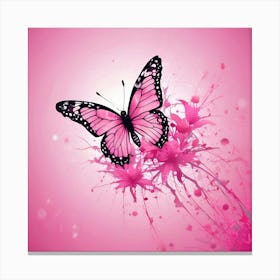 Pink Butterfly Wallpaper Canvas Print