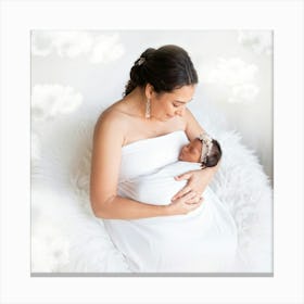 A Newborn Cradled In The Gentle Embrace Of A Maternal Hand Fingertips Curled Around The Tiny Shape Canvas Print