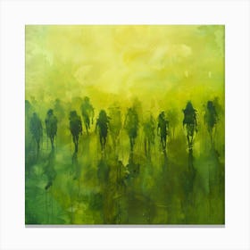 People Walking In The Grass Canvas Print