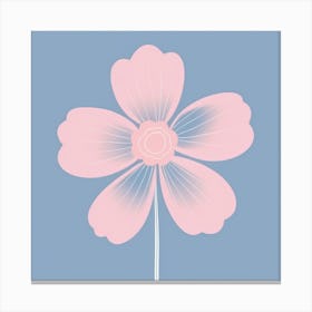 A White And Pink Flower In Minimalist Style Square Composition 334 Canvas Print