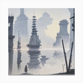 Futuristic Cityscape 1 Canvas Print