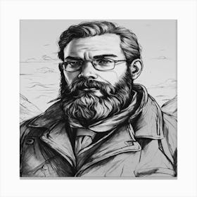 Portrait Of A Bearded Man Canvas Print