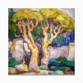 Trees by the Sea Mallorca Canvas Print