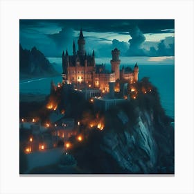 A Picture Of A Castle On A Rocky Hill With A Movie Like Feel 2 Canvas Print