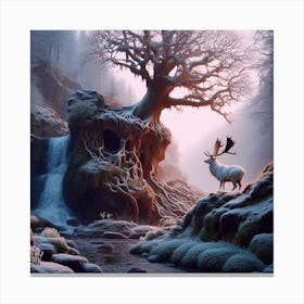 Deer In The Forest 44 Canvas Print