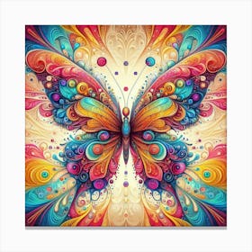 Psychedelic Butterfly Art Canvas Print