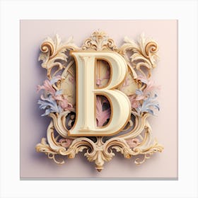 B Monogram Logo Canvas Print