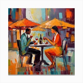 Couple At The Table 1 Canvas Print