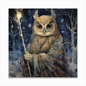 King Of The Fae Owl Clan. Magical Creatures Art Print. Canvas Print