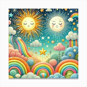 Rainbows And Clouds 2 Canvas Print