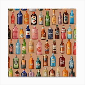 Default Drinks In Bottles Of Popular Brands Aesthetic 0 Canvas Print