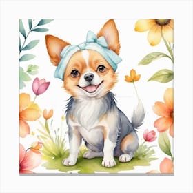 Chihuahua Watercolor Painting Canvas Print