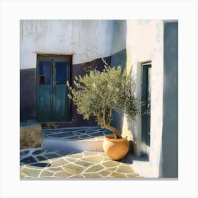 Olive Tree With A Door (I) Canvas Print