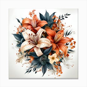 Floral Kaleidoscope Dynamic Color Explosion Canvas Print