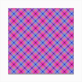 Pink And Blue Plaid Canvas Print