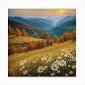 Appalachian Mountains Nature, Autumn Antique Oil Colors.7 Canvas Print