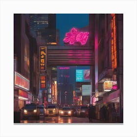 Neon Cityscape Canvas Print