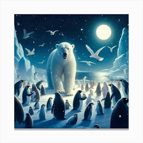 Penguin Party Canvas Print