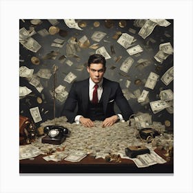Money falling from trees Canvas Print