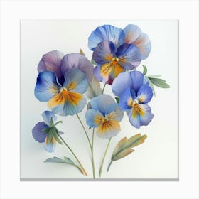 Watercolor Pansies Canvas Print