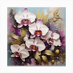 Pattern with Orchid flowers 3 Canvas Print