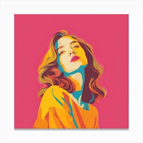 Vibrant Colours Woman Portrait Pop Art Canvas Print