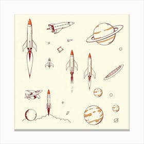 Retro Futuristic Elements,Retro Futuristic Background,Retro Futuristic Templates (31) Canvas Print