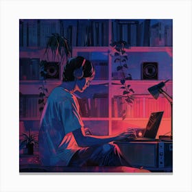 Desktop Wallpaper Lofi Laptop Canvas Print