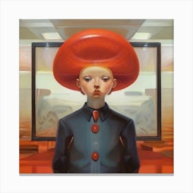 Boy With A Red Hat Canvas Print